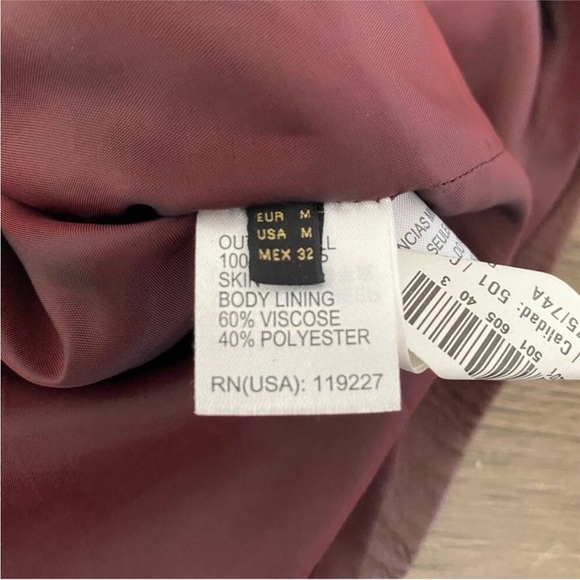 Massimo Dutti Brown Leather Faux Wrap Skirt size medium - Picture 7 of 8